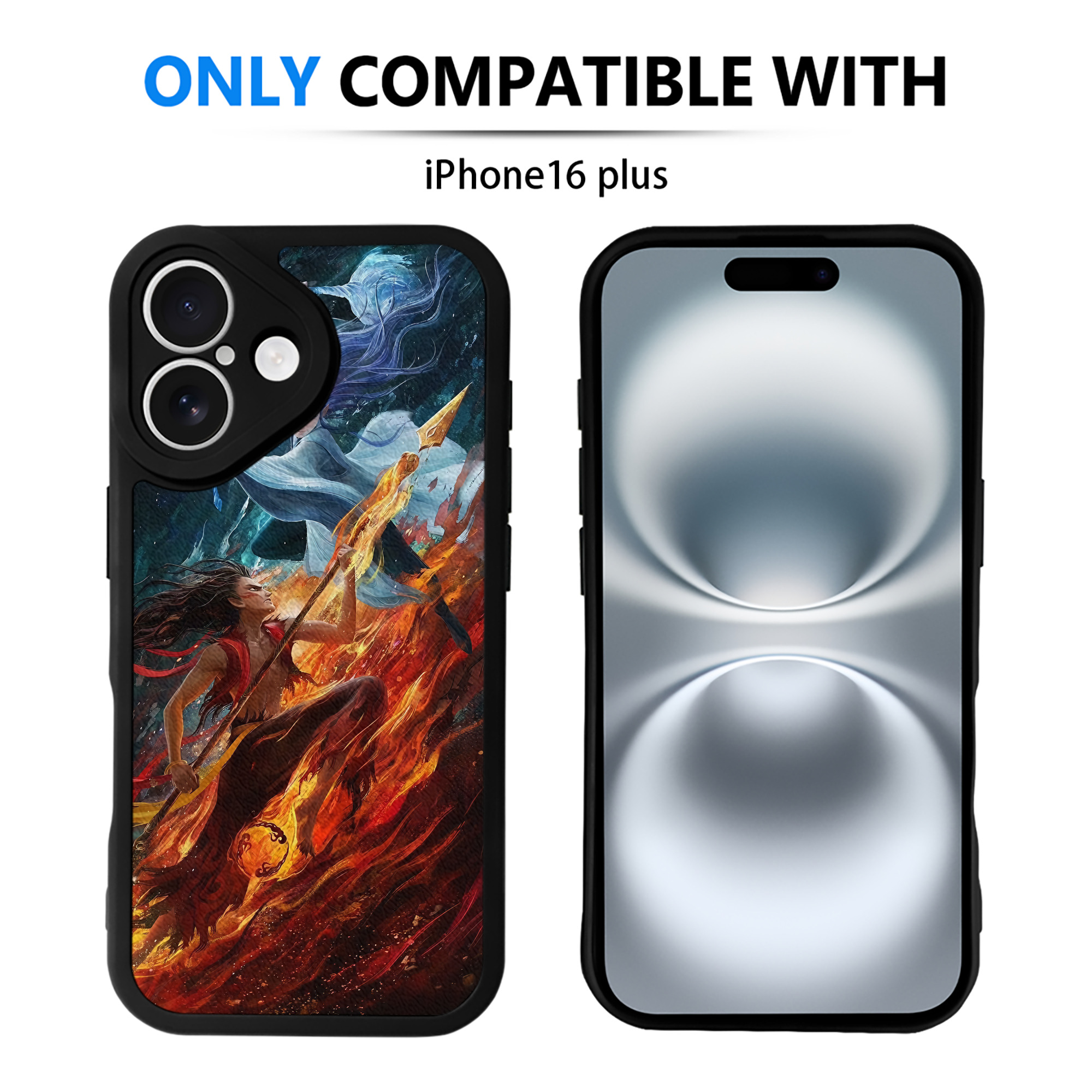 （画像用） Ne Zha 2 ナタ 魔童の大暴れ 【iPhone 16シリーズ対応】シリコンスマホケース（レザー調） 材質：シリコン